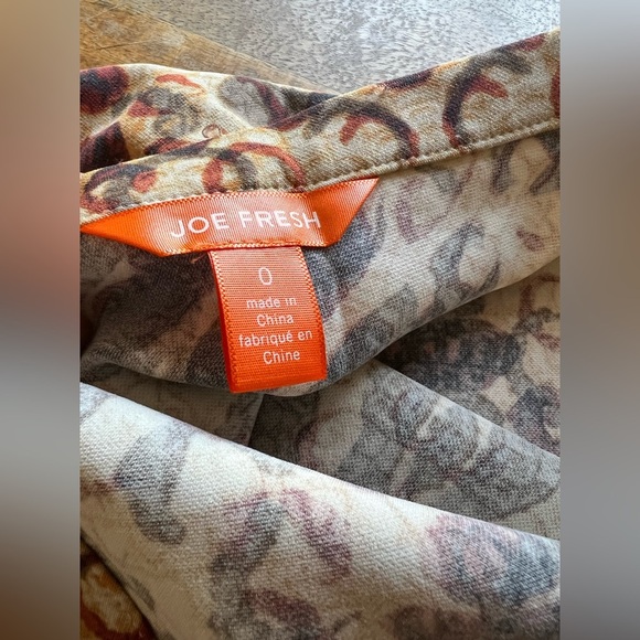 Joe Fresh Brown Cream Pront A-Line Skirt | Size 0 - Picture 10 of 13